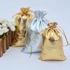 10 Sizes Gold Silver Color Organza Bag Jewelry Packaging Bag Wedding Party Favour Candy Bags Favor Pouches Drawstring Gift Bags