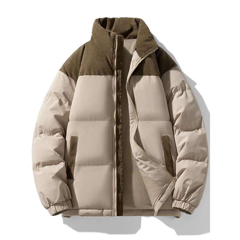 New Winter Couple's Jackets for Men and Women, Casual Windproof Fleece-Lined Thick Warm Stand-Collar Cotton Coats