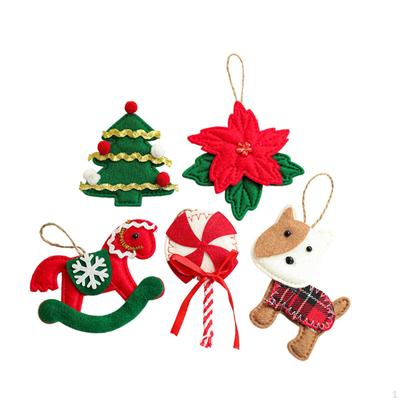 5x Weihnachtsbaum Anhänger Weihnachtsdekoration, Display, Zarter Filz Hängeornament