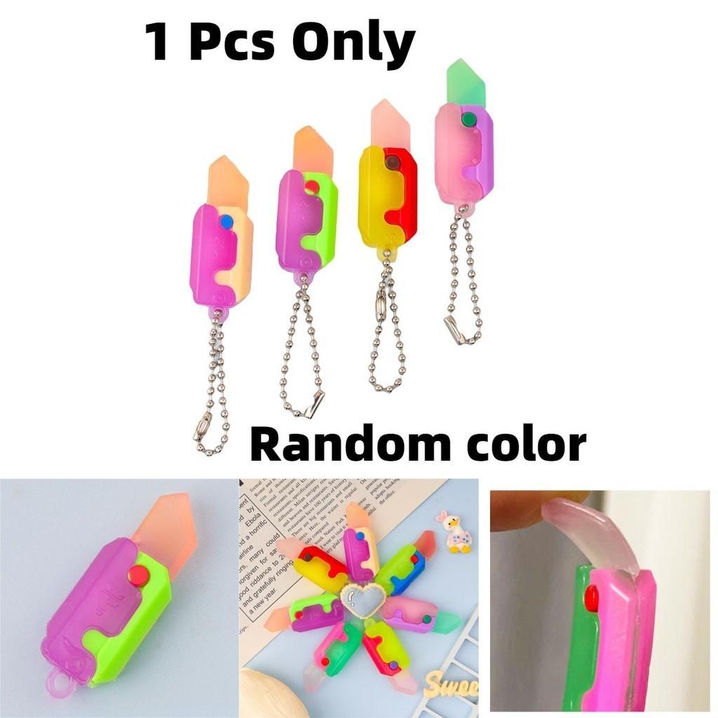 Mini Carrot Knife Keychain In Different Colors Creative Key Pendant Decompression Toy Small Size Carrot Knife Soft Rubber Material