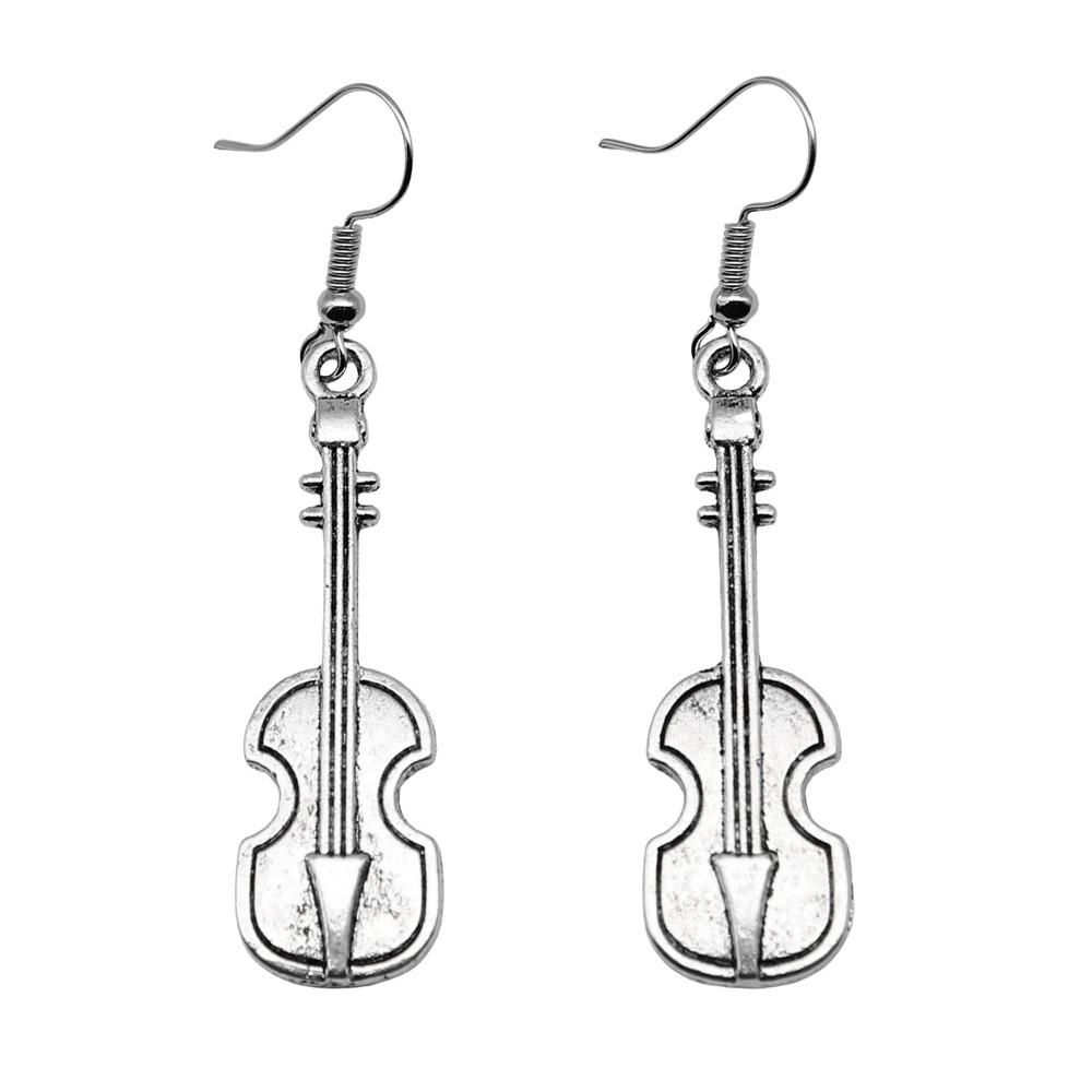 Electric Guitar Dangle Earrings Rock Music Themed Jewelry For Women