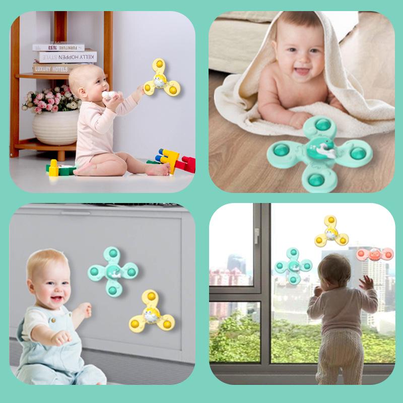 Rotating Suction Cup Baby Rattle Toy - Fun High Chair Spinner for Children