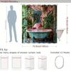 1Pc Flamingo Bathtub Shower Curtain Mint Green Clawfoot Tub - With Hooks Waterproof Mildew Proof Easy Install Washable