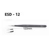 Black Anti-static Stainless Steel Bent Tip Tweezers Set for Nail Art, Journaling, and Household Use