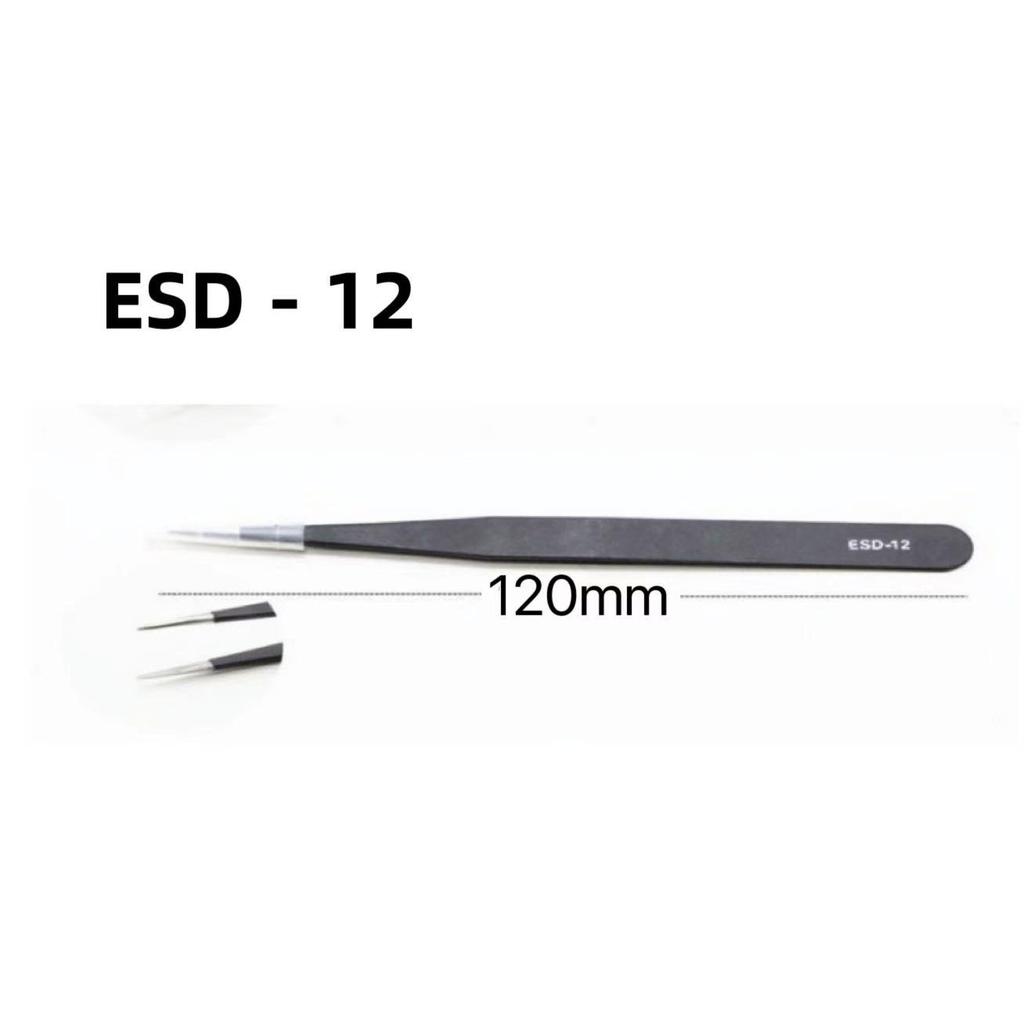 Black Anti-static Stainless Steel Bent Tip Tweezers Set for Nail Art, Journaling, and Household Use