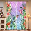 Hummingbird and Flowers Print Light-Filtering Curtain Panels 2 Piece Polyester Rod Pocket  Decorative Curtains for Bedroom