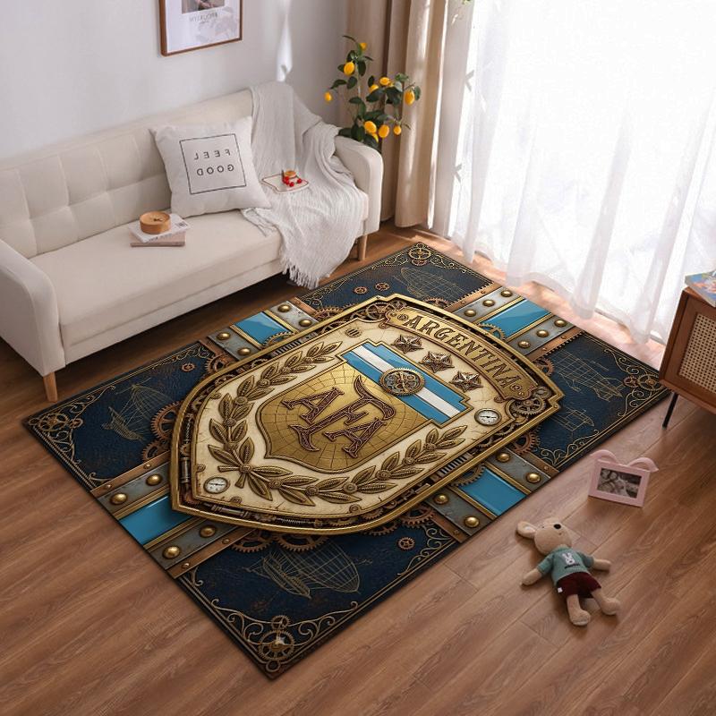 Argentina AFA emblem with steampunk design. Non-slip rug suitable for living room and bedroom sofas.