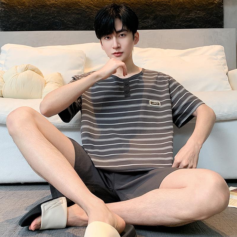 2026 Men's Spring/Summer Plus Size Short Sleeve Pajama Set