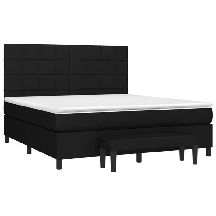 Maison Exclusive - Sommier à lattes de lit avec matelas Noir 180x200 cm Tissu