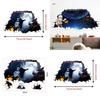 Horror 3d Wall Sticker For Halloween Haunted House Decor Waterproof Pvc For Living Room