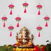 Lotus Decoration Items, 8 Pcs - Pink, Lotus Hangings for Decoration, Mandir Decorations Items, Hanging Decorative Items, Pooja Items, Pooja Decoration