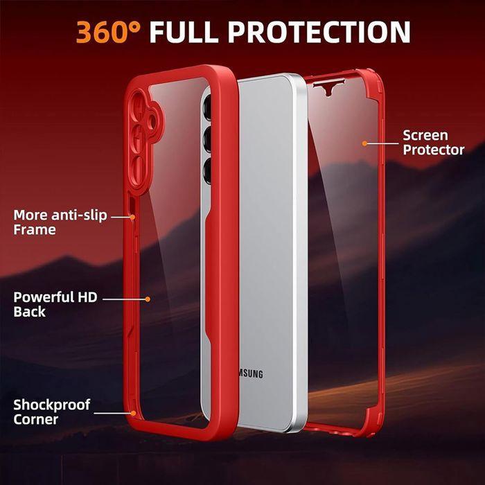 Coque de protection - BOOLING - pour Samsung Galaxy A56 5G - Bordure Renforcée - Rouge - Protection 360°