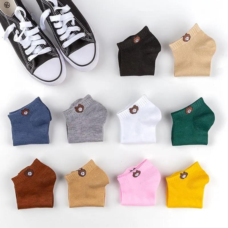 10 perechi de șosete de iarnă pentru femei, ursuleț, respirabili, menține căldura, șosete antiderapante