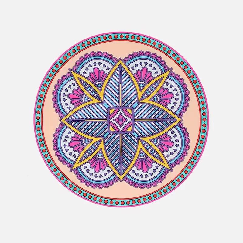 

1шт красочный коврик для чашки алмазная роспись поделки подставка многоразовый коврик для кружки для детей взрослых домашний декор столешницы украшение стола Diameter 12.5 CM