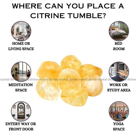 Citrine Chakra Healing Stones Crystal Tumble Stone for Decorative Items Home Decor Items Crystal Showpieces  Office Decor Table Gifts