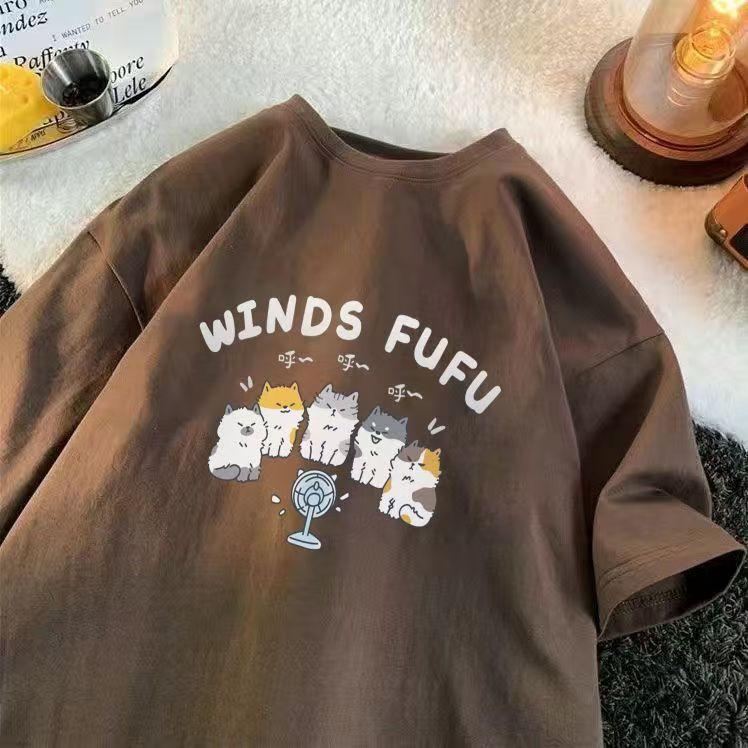 Short-sleeved T-shirt Women Loose 2025 New Spring and Summer Round Neck Medium-length Half-sleeved Blouse