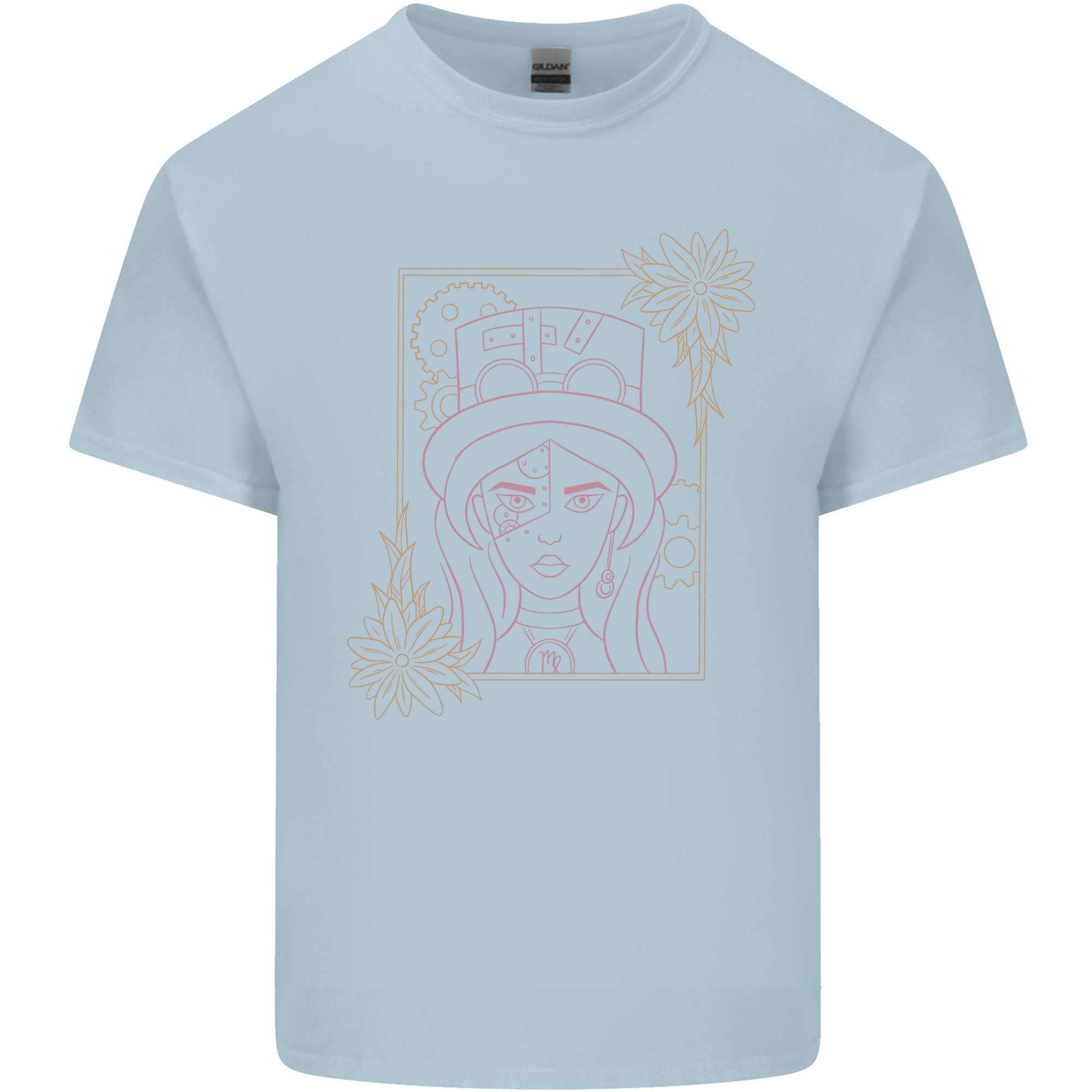 Virgo Steampunk Zodiac Star Sign Astrological Unisexs Light Cotton TShirt S