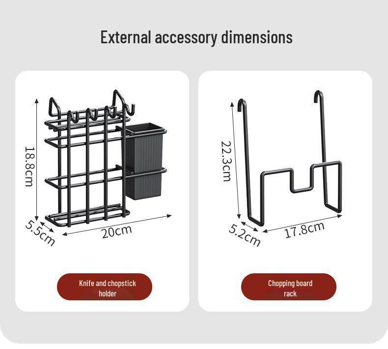 Multifunctional Kitchen Dish Rack: Countertop Draining Rack with Chopstick and Knife Holder for Dish Cabinets