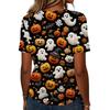 Women's Casual Loose Fit Halloween Print T-Shirt Short Sleeve Crew Neck Top Comfortable Lightweight Fabric All Over Graphic Design