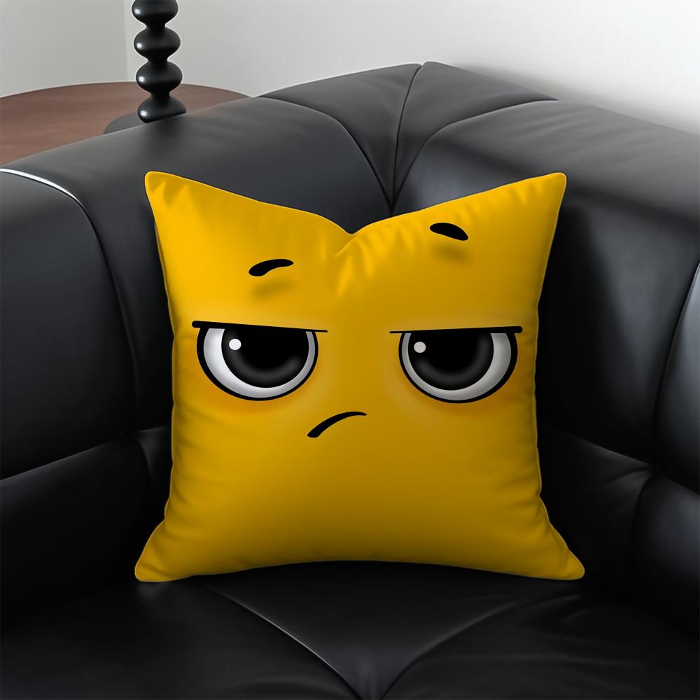 

Cartoon hand drawing Angry Eyes Cushion Cover Pillow Case Antidustmite Invisible zipper silky plush cushion 30X30cm