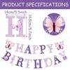 Happy Birthday Banner Mit Schmetterling Tanzende Blumen Hängender Anhänger Girlanden Mädchen 1. Happy Birthday Party Dekorationen