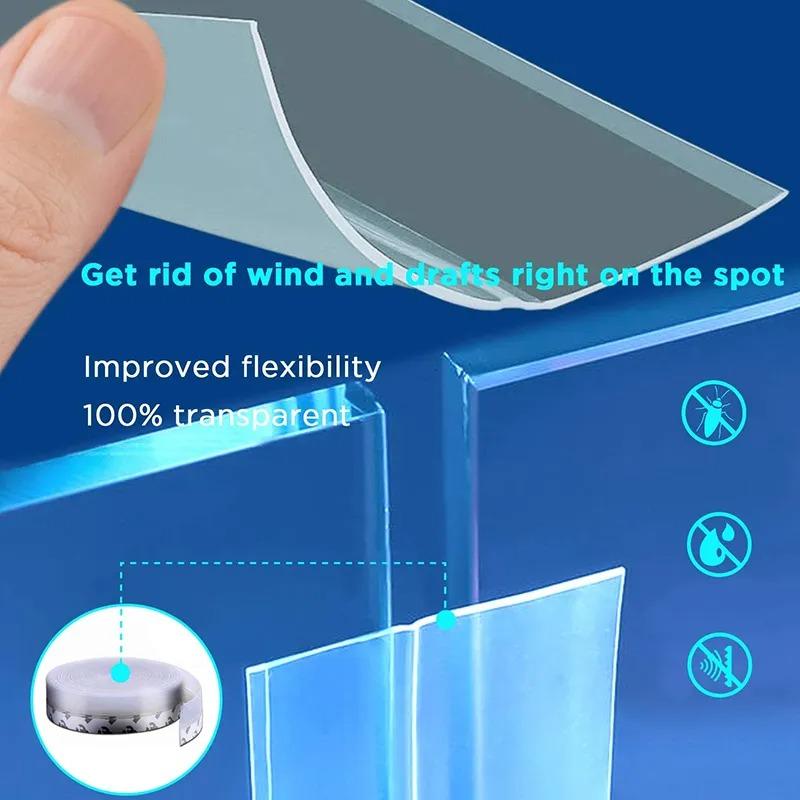 5M/10M Door Bottom Seal Strip Weather Window Rubber Seal Weatherstrip Windproof Dust Self Adhesive Door Windshield Sealing Tape