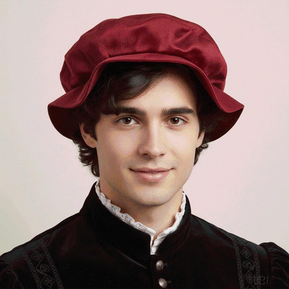 Soft Velvet Renaissance Beret Hat Faux Suede Mens Cosplay Cap Medieval Flat Cap Festival Gathering