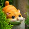 Whimsical Cat Fish Tank Hanging Flower Pot Ornament for Garden Decor