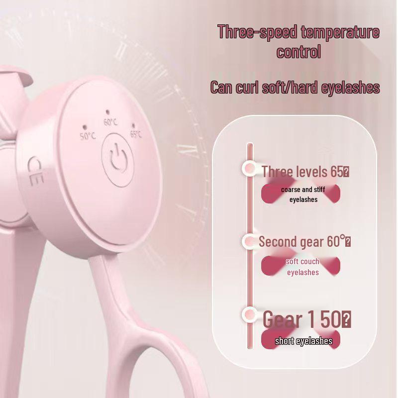 Smart USB Rechargeable Heated Eyelash Curler with Frameless Design for Long-Lasting Curl and Temperature Control