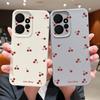 Little Cherry Print TPU Matte Leather Texture Slim Case For Xiaomi 13T Pro Poco X6 Redmi Note 14 Pro 13 12 11 Soft Shockproof Protection Phone Cover