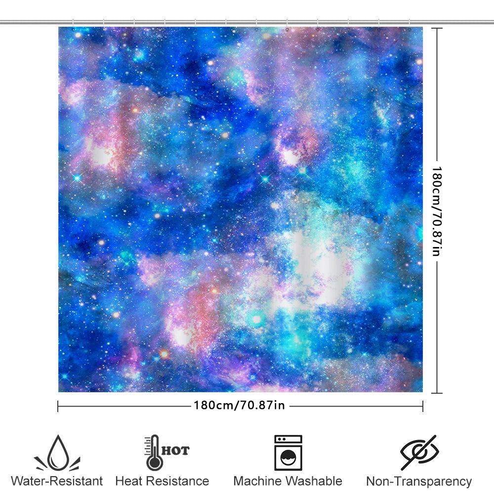 Colorful Shower Curtain Printed with Vibrant Abstract Patterns for Bathroom Decor (Gold/Silver/Pink/Teal)