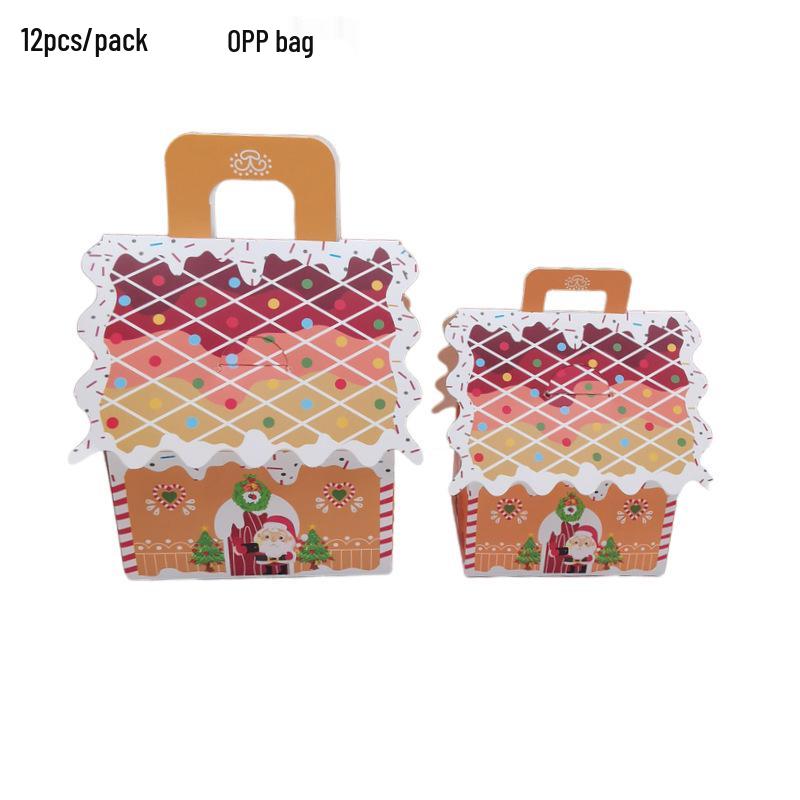 Gingerbread House Christmas Candy Gift Box – Small Cookie Favor Box for Parties