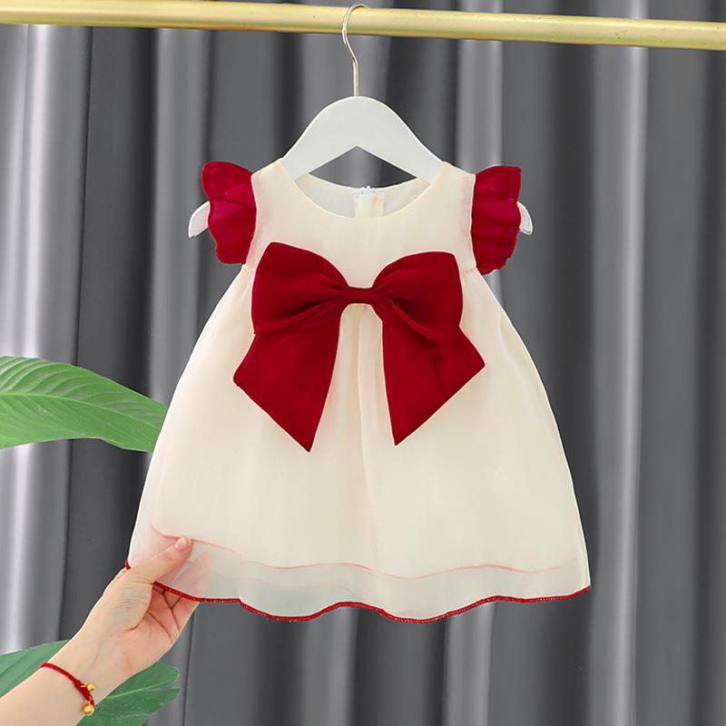 

Платье Летнее платье принцессы Женская одежда Модная детская одежда Летнее платье для девочек 120 бежевый