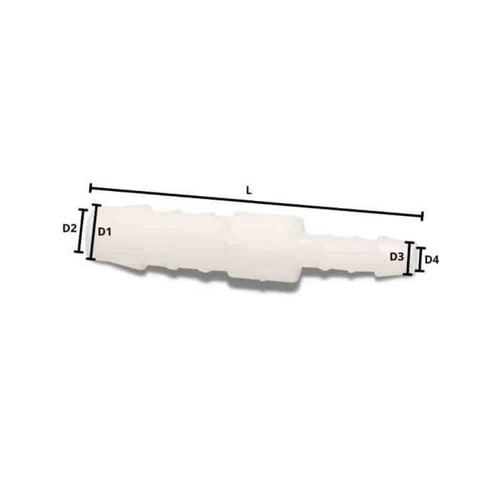 Plastic Hose Fitting Reduced Nipple 10 Mm X 6 Mm
