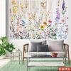 Colorful Wildflower Botanical Tapestry Watercolor Floral Background Cloth for Photoshoot, Baby Shower and Room Decor