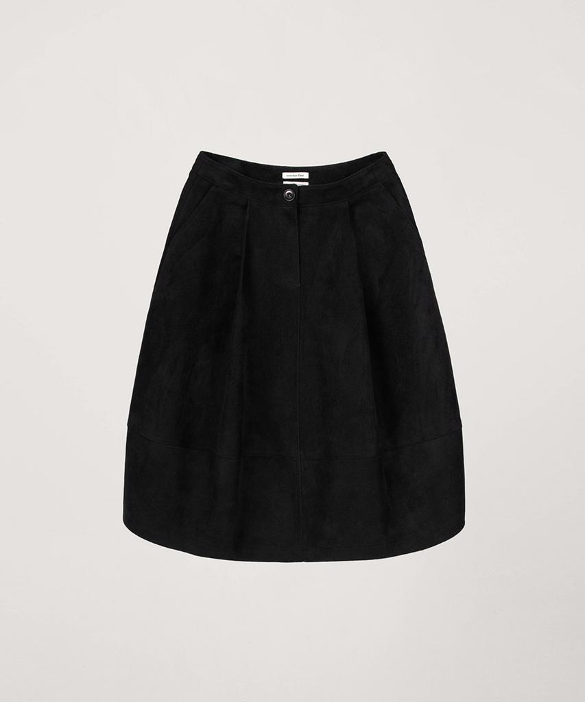Obeodyupeulleeo Volume Suede Skirt_Black