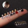 0.8mm Thick Minimalist Zircon 3-Prong Stud Earrings, Stainless Steel Screw for Ear Cartilage, Available In 1.5-5mm.