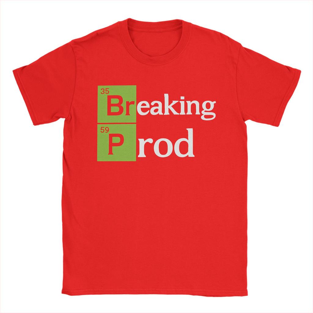 Men Women Graphic Print Breaking Prod Funny Dev's Meme  T Shirt Tee Pure Cotton  T-shirts Clothing