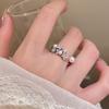 Sweet Fashion Unique Design Zircon Star & Pearl Open Ring - Light Luxury High-End Simple Index Finger Ring for Women