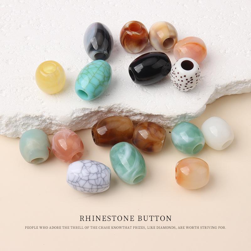 5 ks Akrylové Dvoubarevné Korálky do Kbelíku s Velkým Otvorem Ručně Vyráběné Korálkové Šperky Korálky Plavky Sukně Tkaničky do Bot Dekorativní Kulatá Korálková Spona