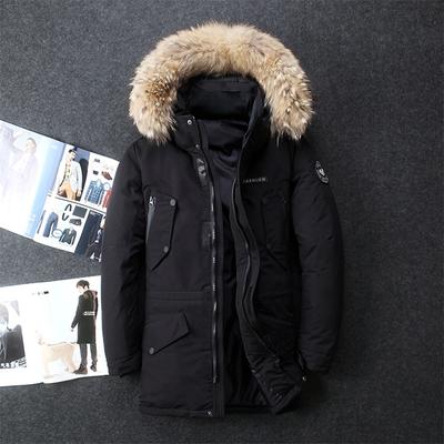 Daunenjacken für Herren im Herbst und Winter, mittellange bis lange Modelle, Baumwolljacken für Herren, dicke Mäntel, Pelzkragen, Baumwolljacken, Winterkleidung