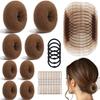 Outil Rapide pour Chignons 63 Pièces Pour Adultes Enfants Chignons Faciles Style Tissu en Nylon Sans Dommage pour le Cuir Chevelu Design Léger