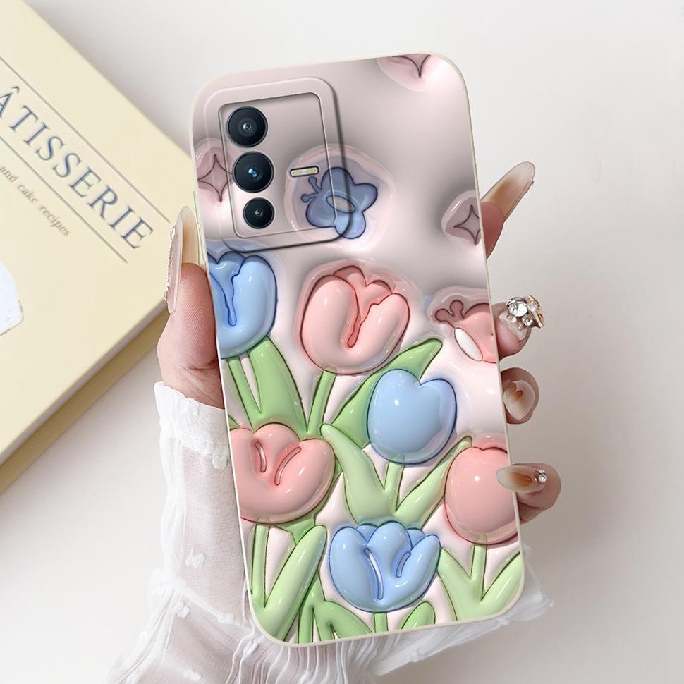 For Vivo V23 5G Case Soft Silicone Cute Patterned Cover Phone Cases For Vivo V 23 V23 V2130 V2303 Back Cover Funda ShockProof