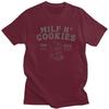 Milf N Cookies Stay At Home T Shirt for Men Cotton Dark Humor Quotes Tshirt Streetwaer Short Sleeve Tee Shirt Clothing Gift
