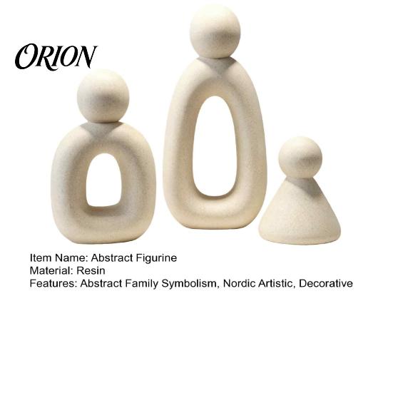 Abstract Family Figurine of Three Sculpture, Resin Figurine, Modern Minimalist Nordic Style Art Ornament Home Office Decor for TV Cabinet Entryway,