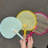 Vibrant Colors Straw Hand Fan Round Hand Cranked Fan Portable Handwoven Fan Picnic