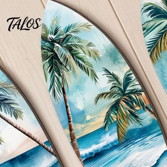 Artistieke Surfplank Huisaccent 3 Delen Houten Wandkunst Decoratie, Natuurlijk Hout Hangend Bord, Warme Nerf Decoratie Lichtgewicht Tropisch Zomer Thema