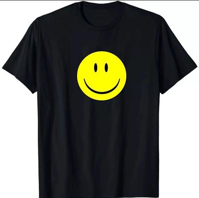 SMILEY FACE T-SHIRT Alle Größen S M L XL XXL Farben Schwarz, Weiß