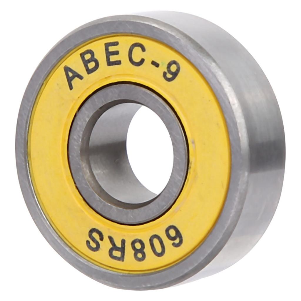 8 Pcs Skateboard Scooter 608 Ball Bearing Miniature Skate Roller Ball Bearings Kit(yellow 9)