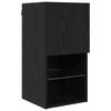 TV Wall Units with LED Lighting 6 pcs Black Oak Effect